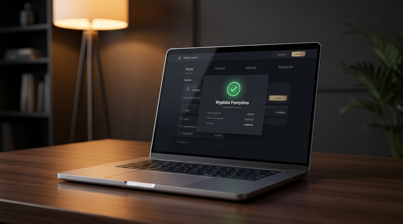 Nowoczesny interfejs kasyna online z powiadomieniem o pomyślnej i szybkiej wypłacie środków