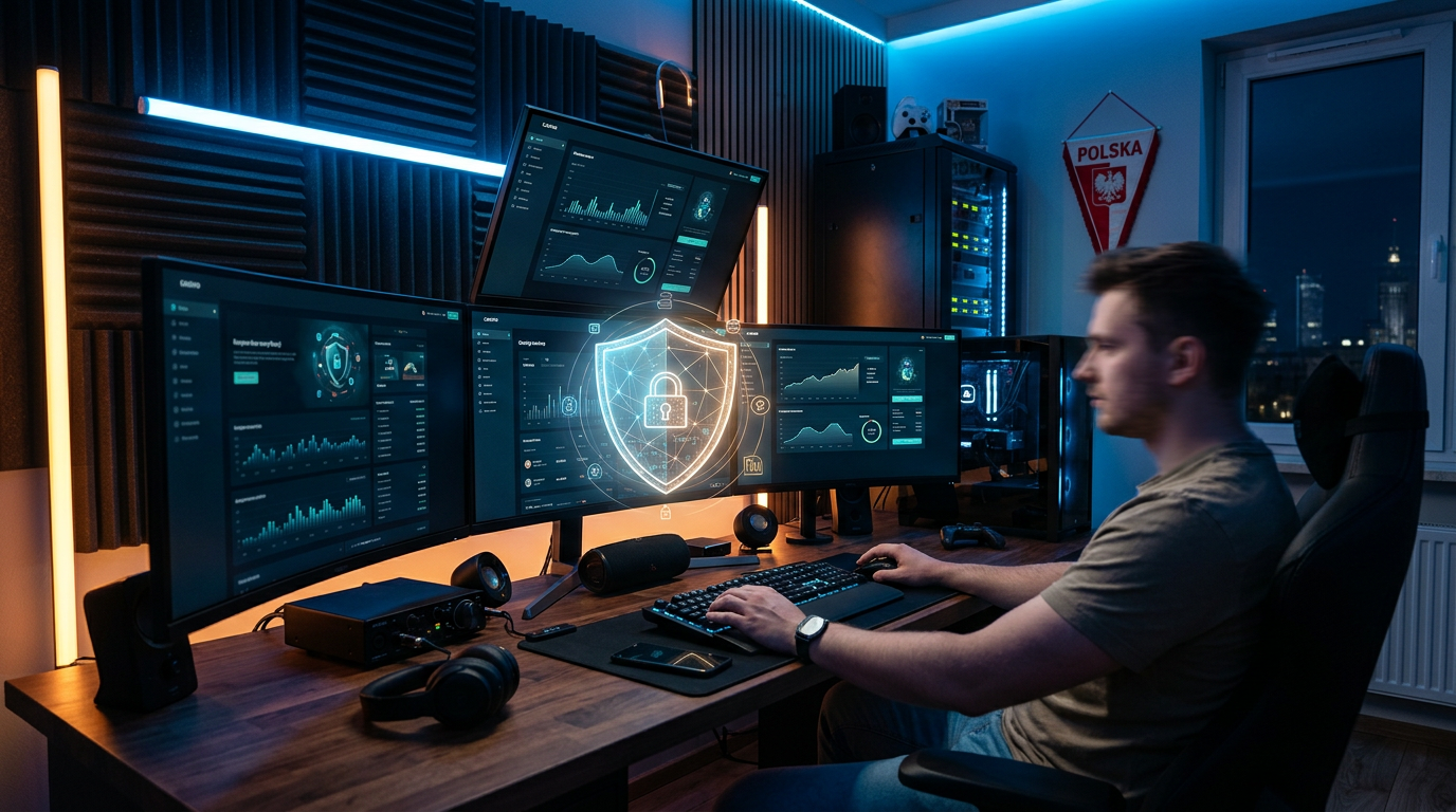 Nowoczesne kasyno online bez weryfikacji z symbolami bezpieczeństwa cyfrowego i anonimowości.